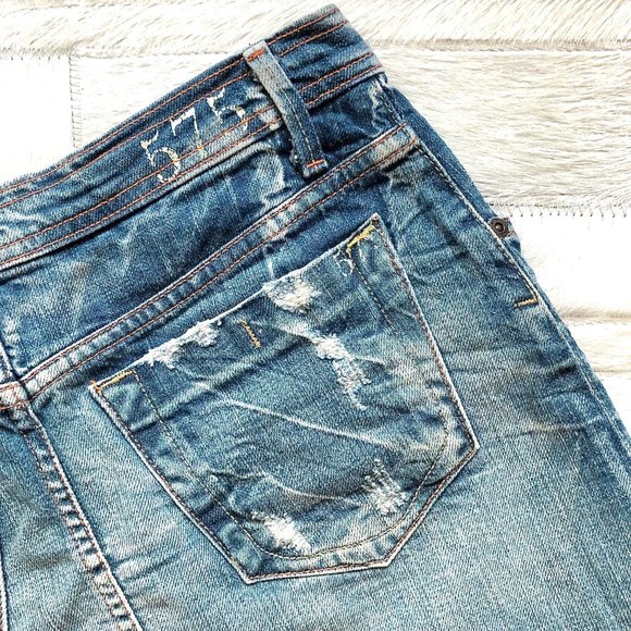 575 Denim Distressed Denim Mini Skirt - Picture 4 of 7